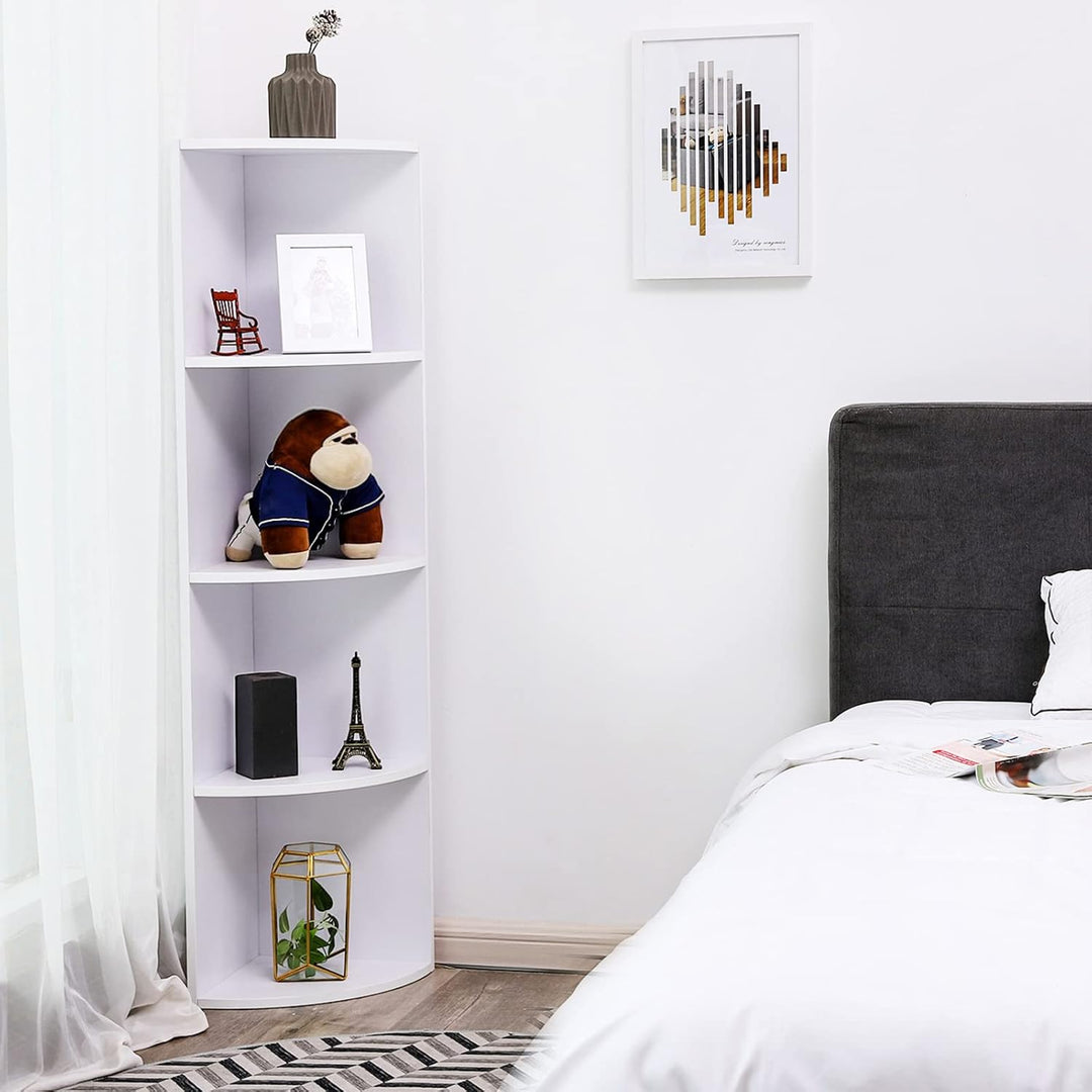 Hoekkast VASAGLE met 4 schappen | Wit | Modern