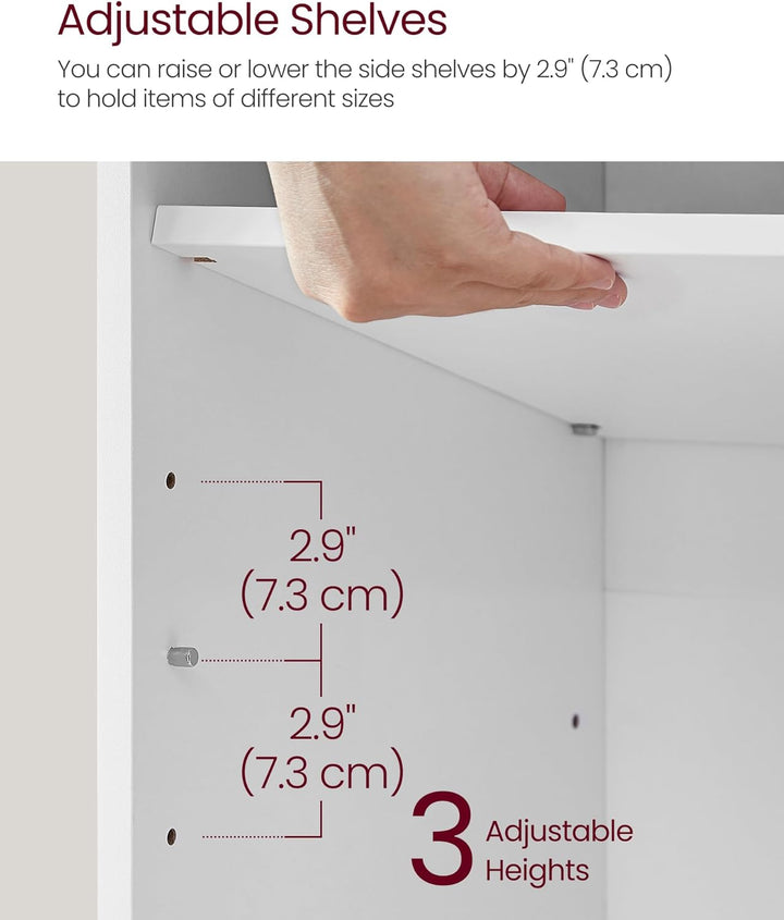 VASAGLE schoenenbank | 9 opbergvakken | Wit & grijs
