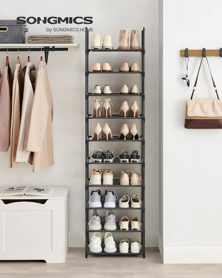 SONGMICS schoenenrek | Metaal | Zwart | 173 cm hoog