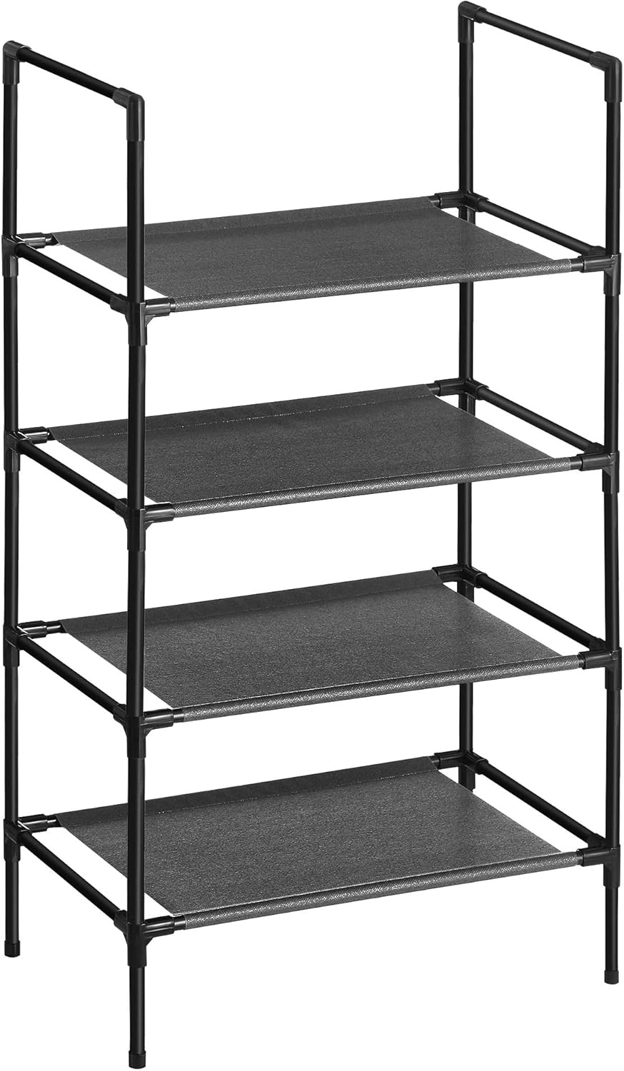 SONGMICS schoenenrek | 4 niveaus | Metaal | Zwart |