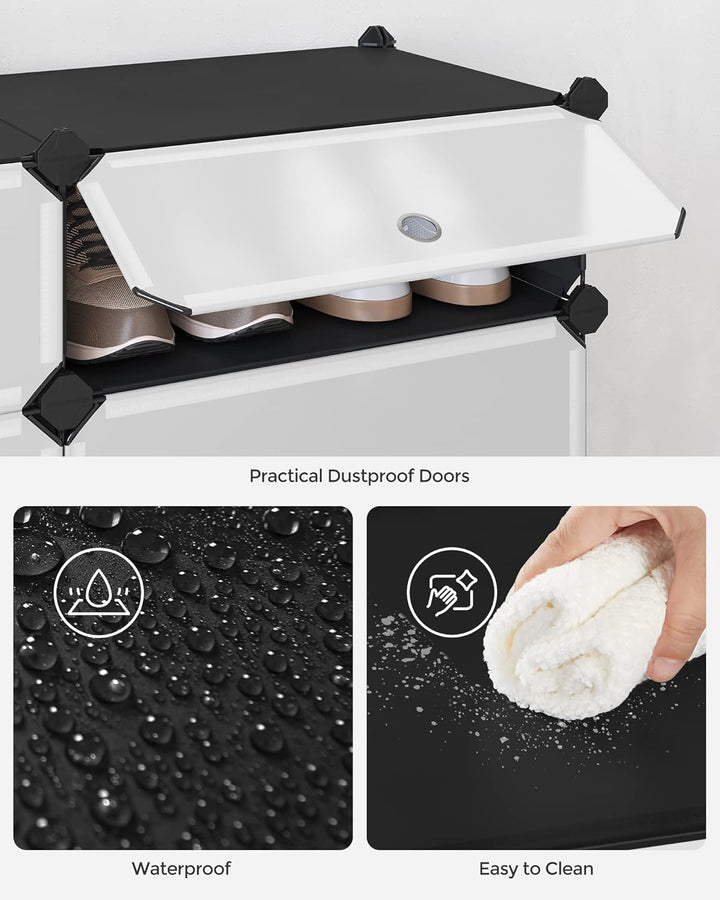 SONGMICS schoenenrek | Zwart | 31 x 43 x 173 cm (D x B x H)