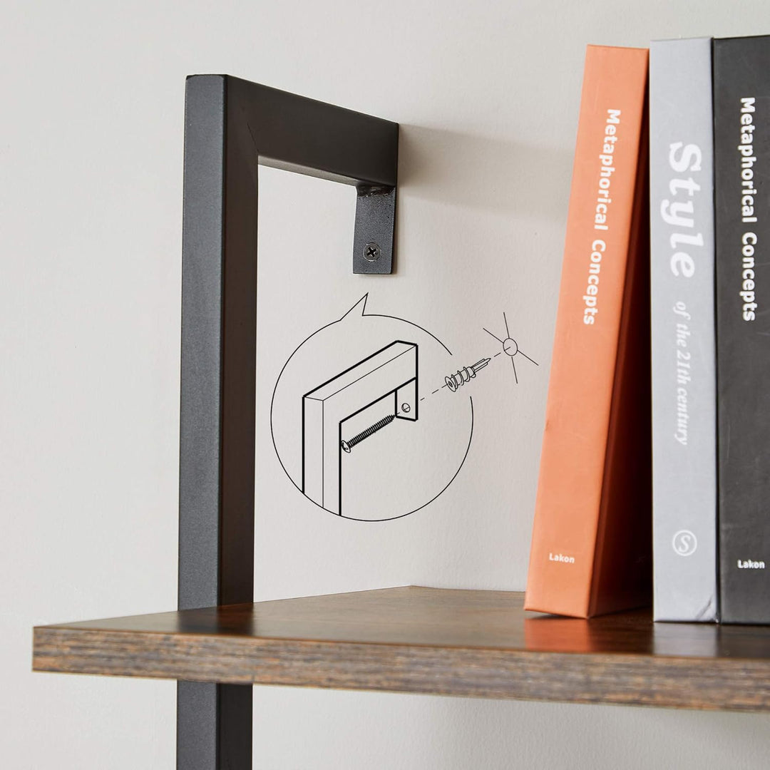 VASAGLE ladderkast / boekenkast | Industrieel | Zwart & bruin |