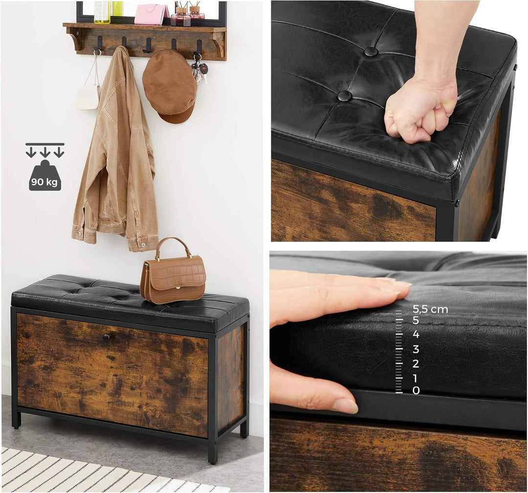 VASAGLE schoenenbankje |  Met opbergvak voor je schoenen |