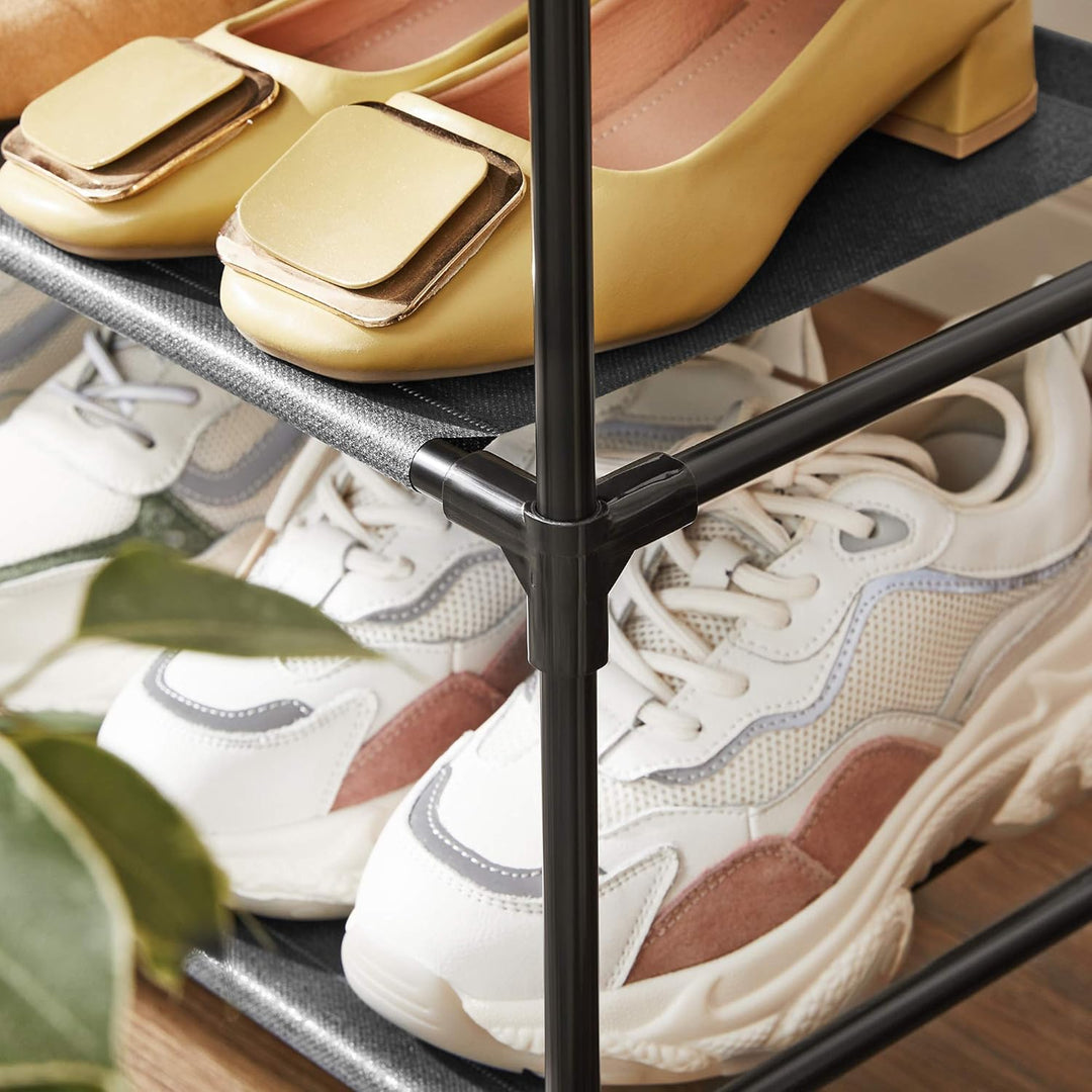 SONGMICS schoenenrek | 4 niveaus | Metaal | Zwart |