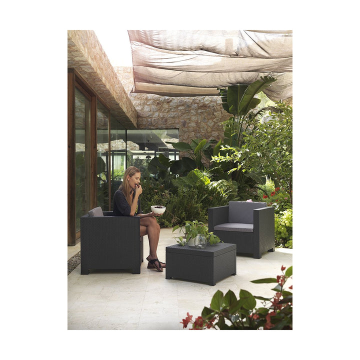 Sp Berner Tafelset Met 2 Fauteuils Sp Berner Diva Tete Grafit