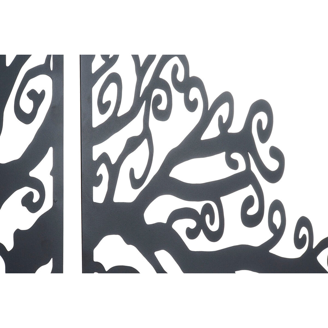 Dkd Home Decor Wanddecoratie Dkd Home Decor 3 Onderdelen Zwart Boomstructuur Metaal (105 X 1,3 X 91 Cm)