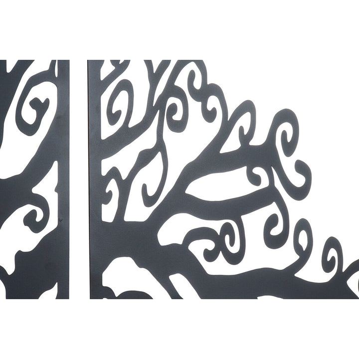 Dkd Home Decor Wanddecoratie Dkd Home Decor 3 Onderdelen Zwart Boomstructuur Metaal (105 X 1,3 X 91 Cm)