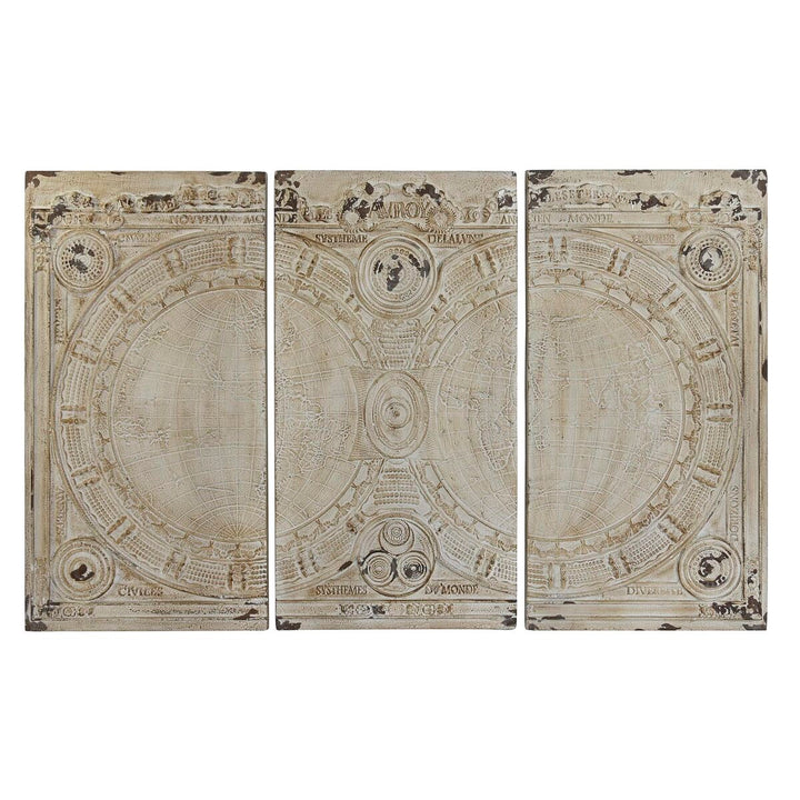 Dkd Home Decor Wanddecoratie Dkd Home Decor Beige Neoklassiek 178 X 4 X 112 Cm (3 Onderdelen)