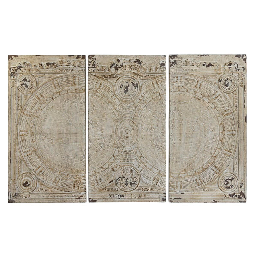 Dkd Home Decor Wanddecoratie Dkd Home Decor Beige Neoklassiek 178 X 4 X 112 Cm (3 Onderdelen)