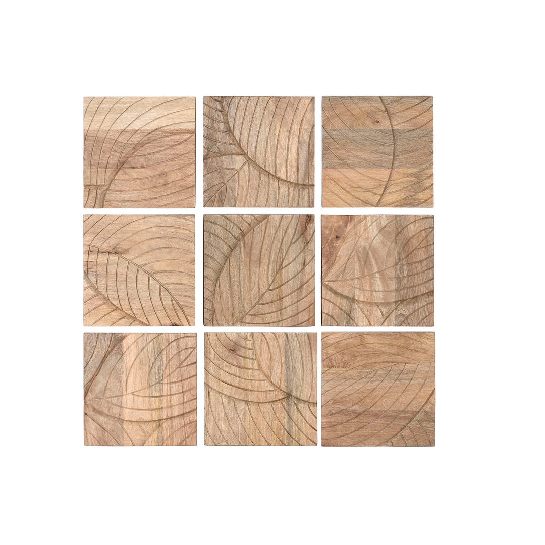 Home Esprit Wanddecoratie Home Esprit Natuurlijk Modern Blad Van Een Plant 90 X 3 X 90 Cm (9 Onderdelen)