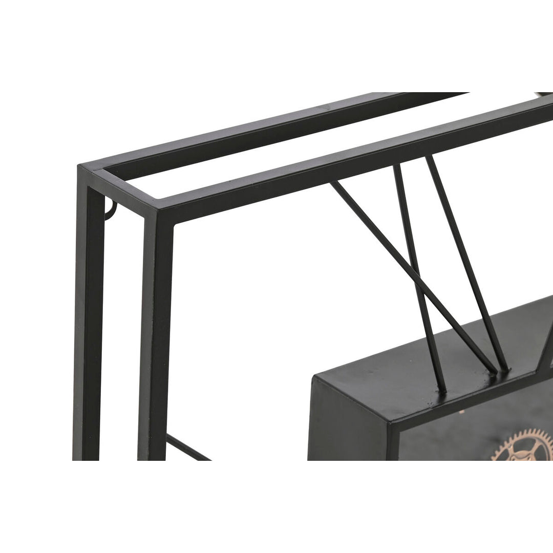 Home Esprit Muurklok Home Esprit Zwart Gouden Metaal Kristal 80 X 8 X 80 Cm