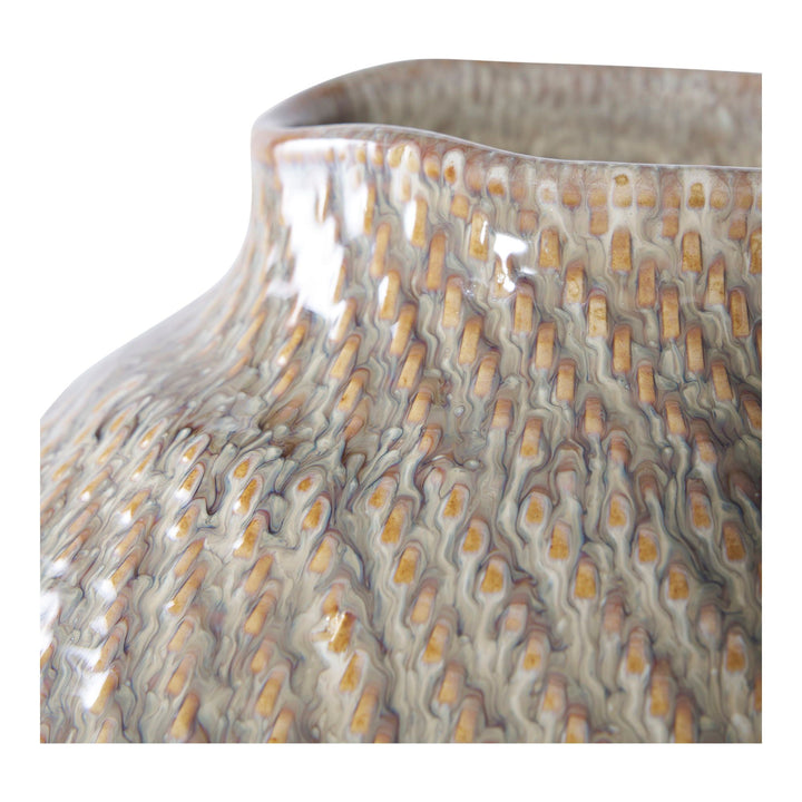 Vaas | Keramiek | Prachtig design | 2-kleurig | Rond