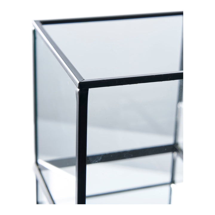 Kaarsenhouder Hurricane small | Metaal en glas | Doorzichtig