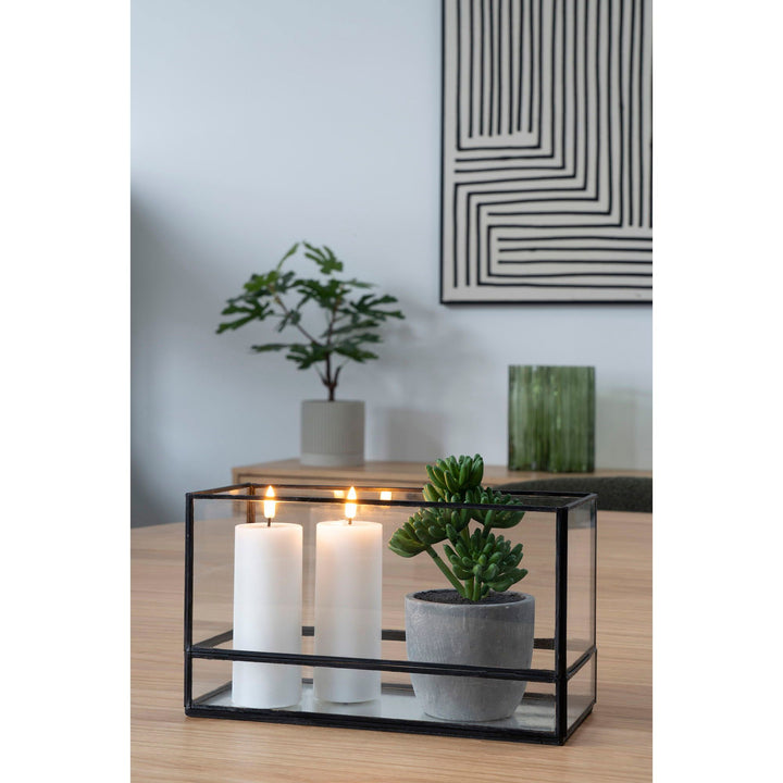 Kaarsenhouder Hurricane | Glas en metaal | Doorzichtig