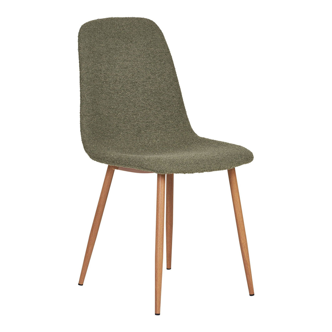 Eetkamerstoelen Stockholm | Donkergroen met houtenlook poten | Set van 2 stuks