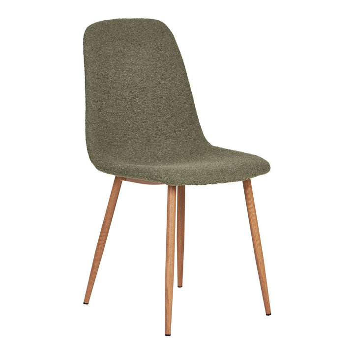 Eetkamerstoelen Stockholm | Donkergroen met houtenlook poten | Set van 2 stuks