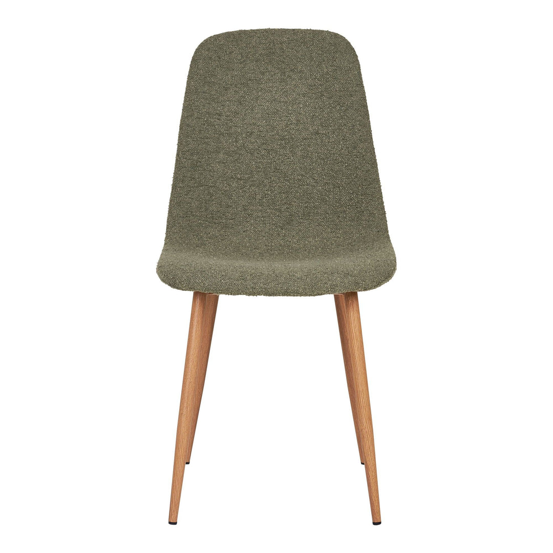 Eetkamerstoelen Stockholm | Donkergroen met houtenlook poten | Set van 2 stuks