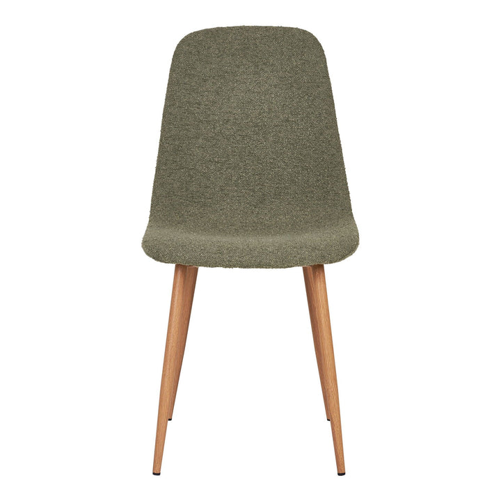 Eetkamerstoelen Stockholm | Donkergroen met houtenlook poten | Set van 2 stuks