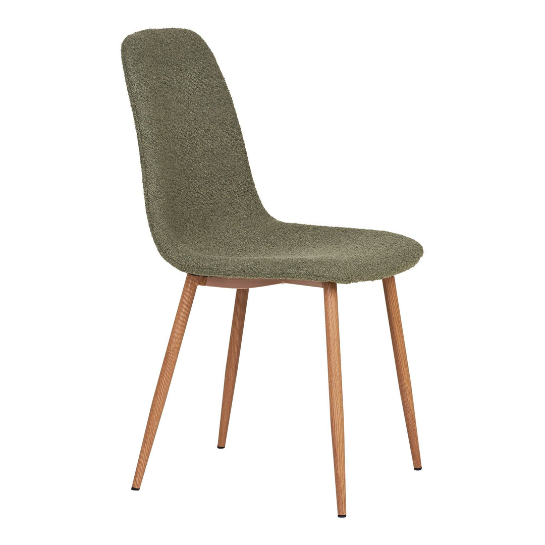 Eetkamerstoelen Stockholm | Donkergroen met houtenlook poten | Set van 2 stuks