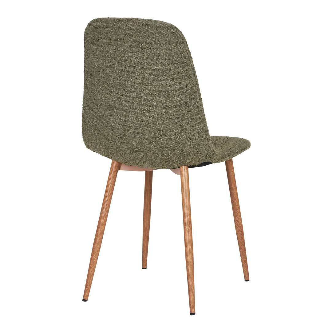 Eetkamerstoelen Stockholm | Donkergroen met houtenlook poten | Set van 2 stuks