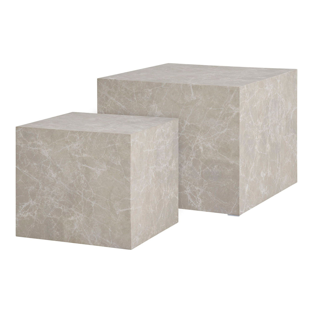 Salontafel Praag set van 2 stuks | 2 maten | Marmer uitstraling | Beige
