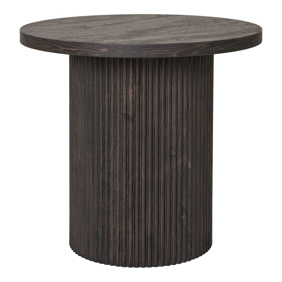 Bijzettafel Boavista | MDF & hout | Rond | Donkere uitstraling | 48 cm diameter