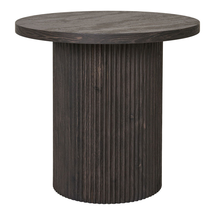 Bijzettafel Boavista | MDF & hout | Rond | Donkere uitstraling | 48 cm diameter