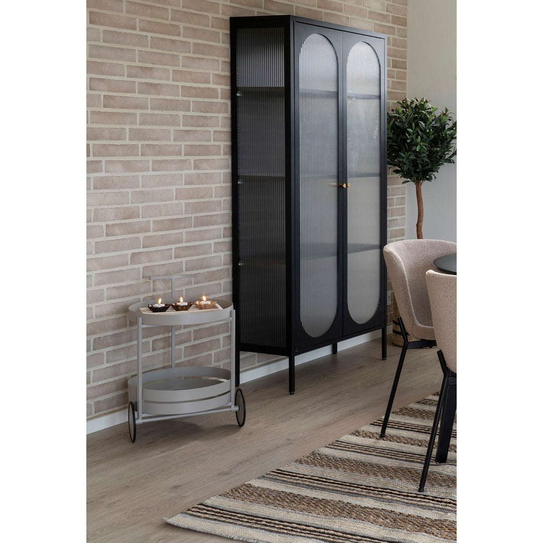 Bijzettafel Beja bar trolley | Staal | Grijs | Op wielen | Uniek