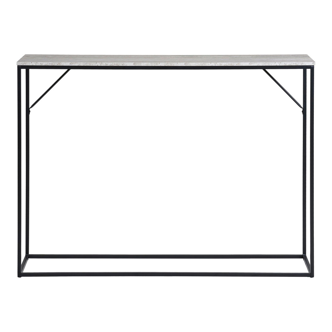 Side table Vita | Compact | Zwart met travertijnlook