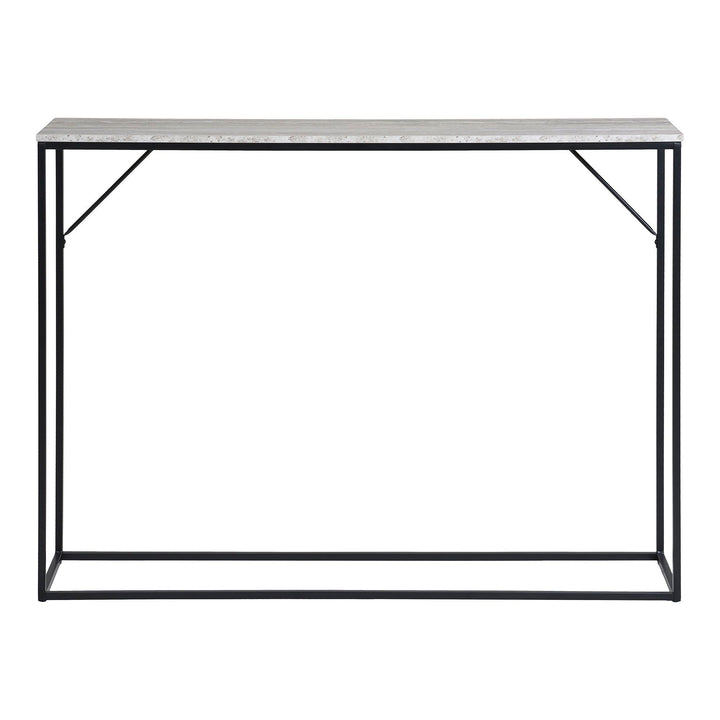 Side table Vita | Compact | Zwart met travertijnlook