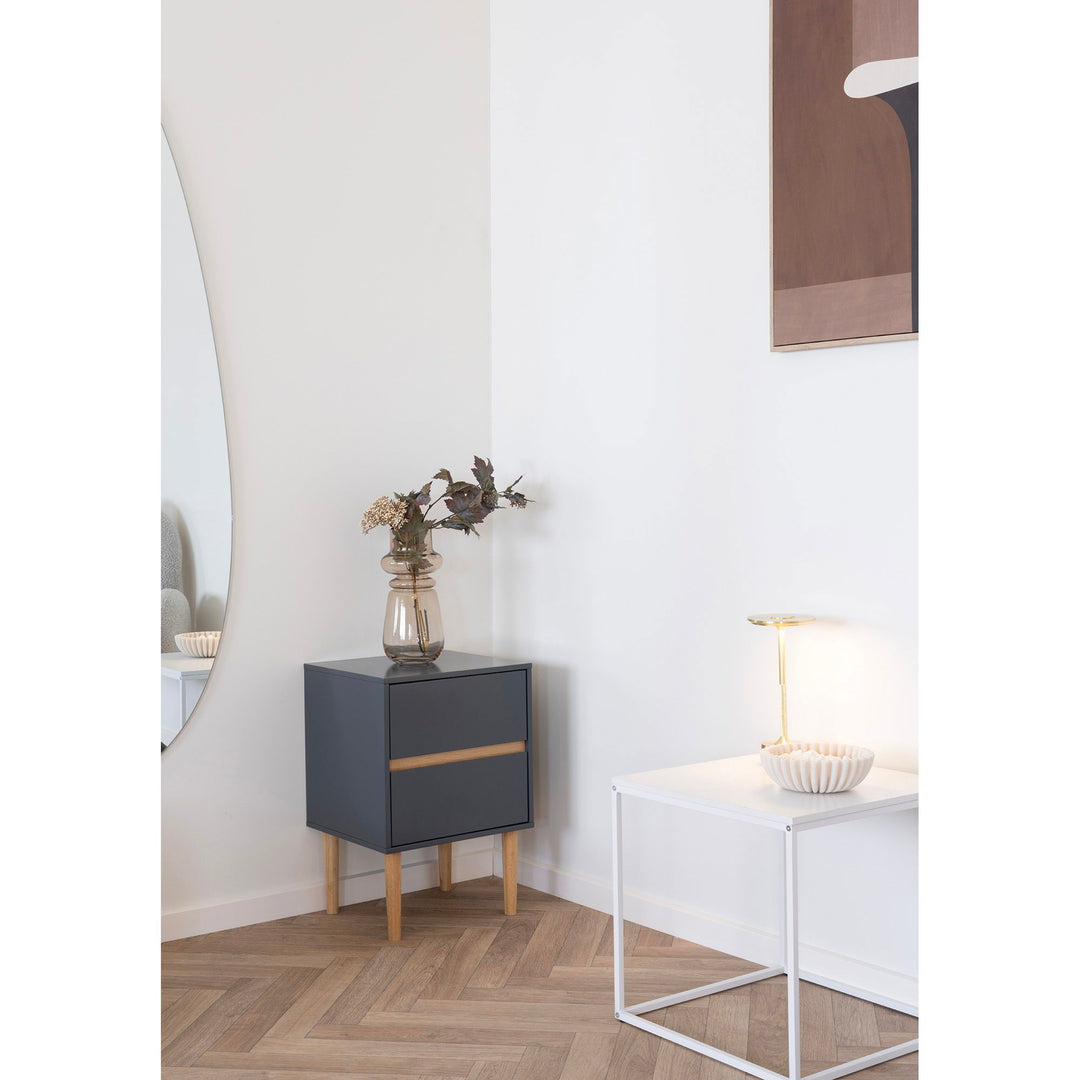 Side-table Bisley | Donkergrijs | 2 lades
