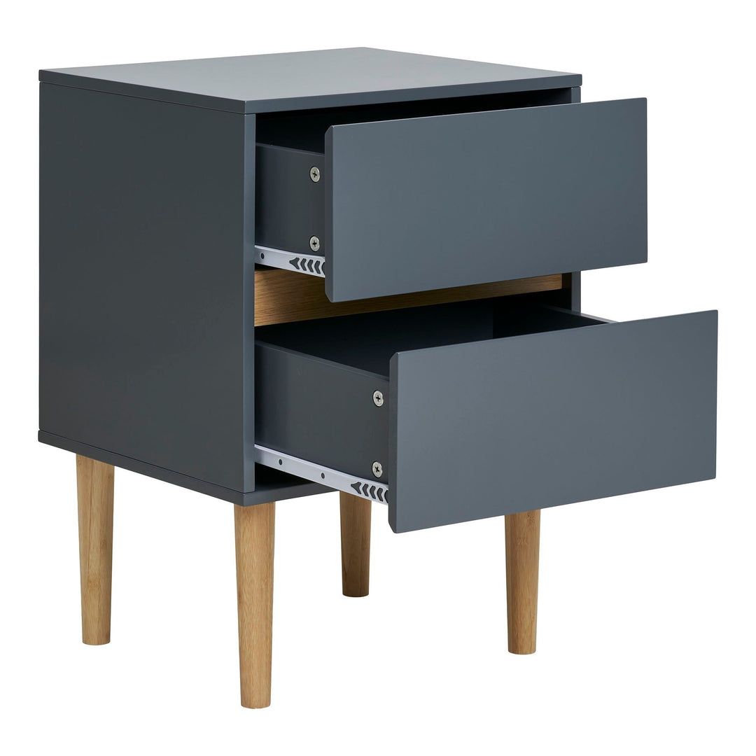 Side-table Bisley | Donkergrijs | 2 lades