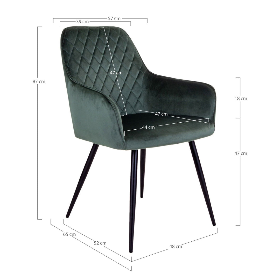 Eetkamerstoelen Harbo | Groen | Velvet | 2 stuks