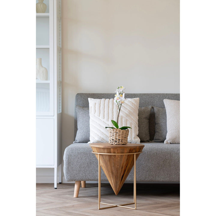 Bijzettafel Hapur | Echt mangohout | Rond | Uniek