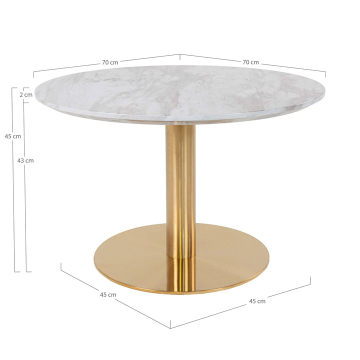 Salontafel Bolzano | Elegante salontafel | Rond | Marmerlook tafelblad
