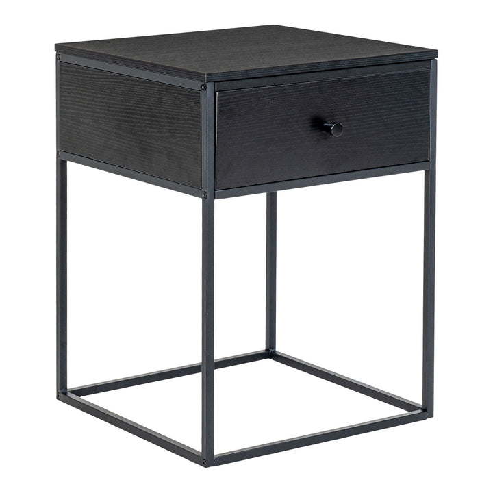 Side table Vita | Zwart | Met lade | Ook geschikt als nachtkastje