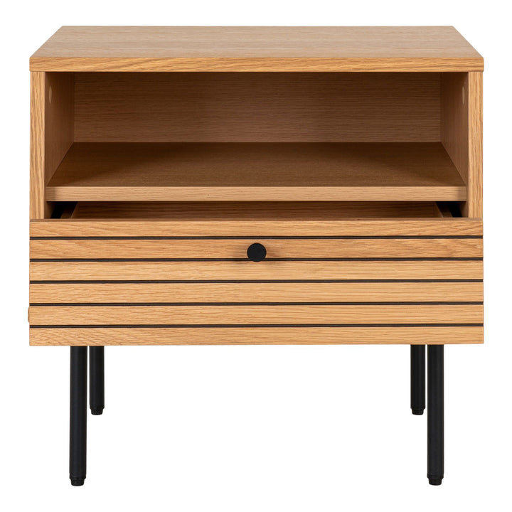 Side table Kyoto | Eikenfineer tafelblad met stalen poten