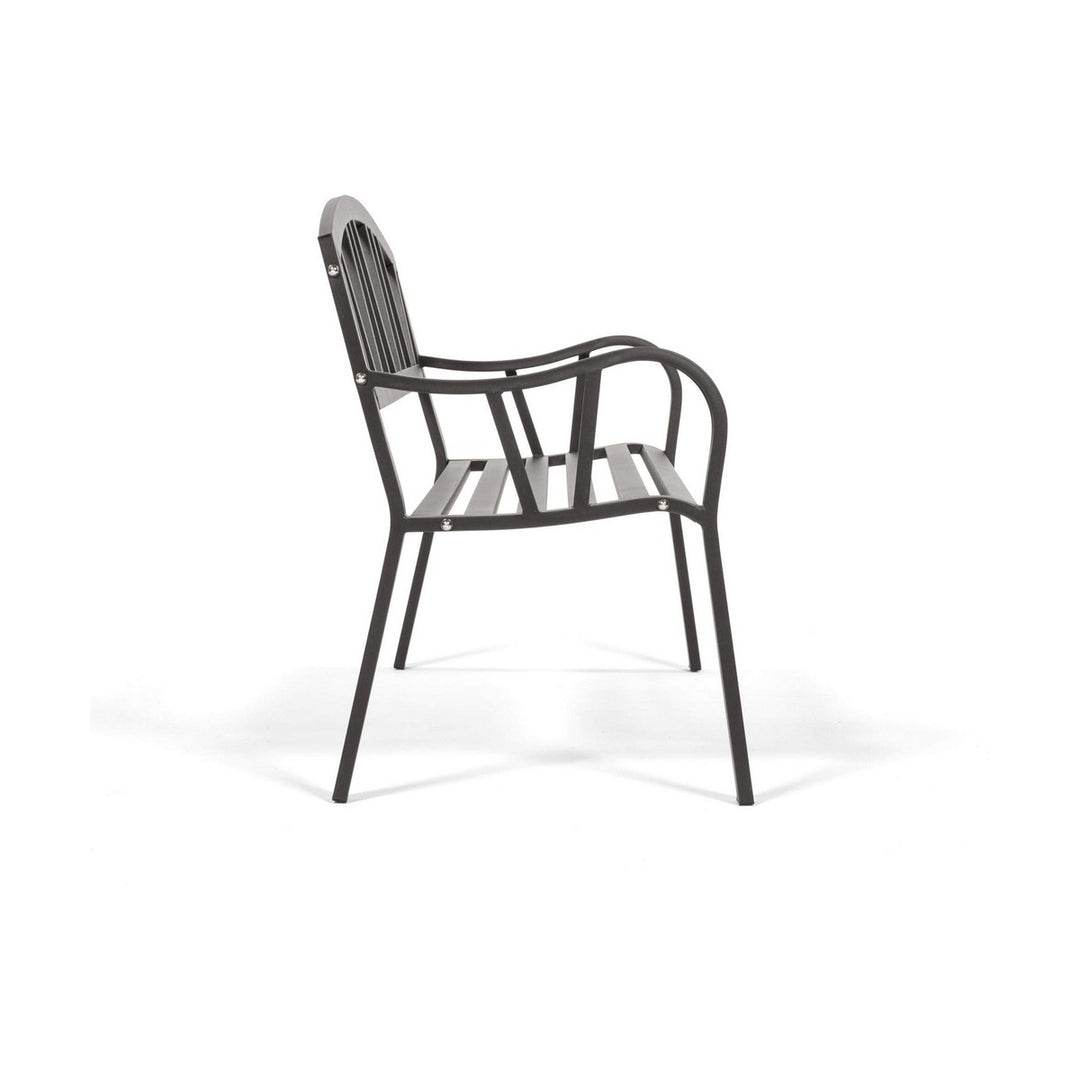 Bigbuy Home Bank Met Rugleuning Antraciet Ijzer (123 X 53 X 86 Cm)