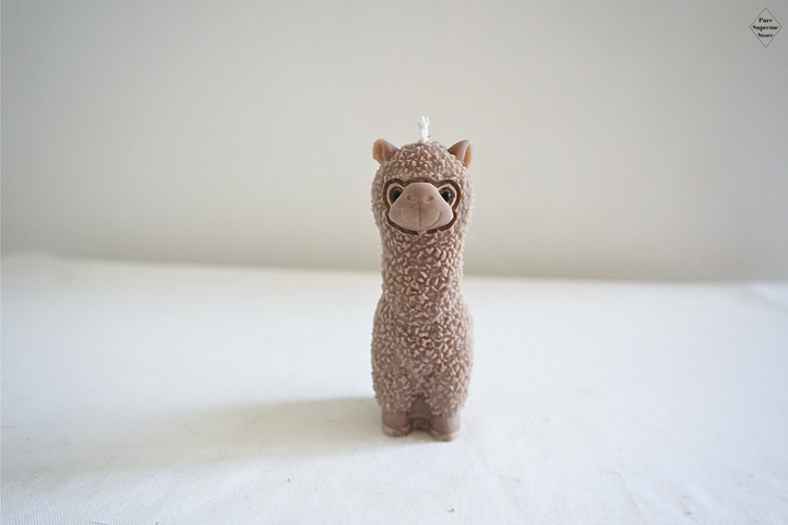 Decoratie kaars alpaca bruin | Handgemaakt