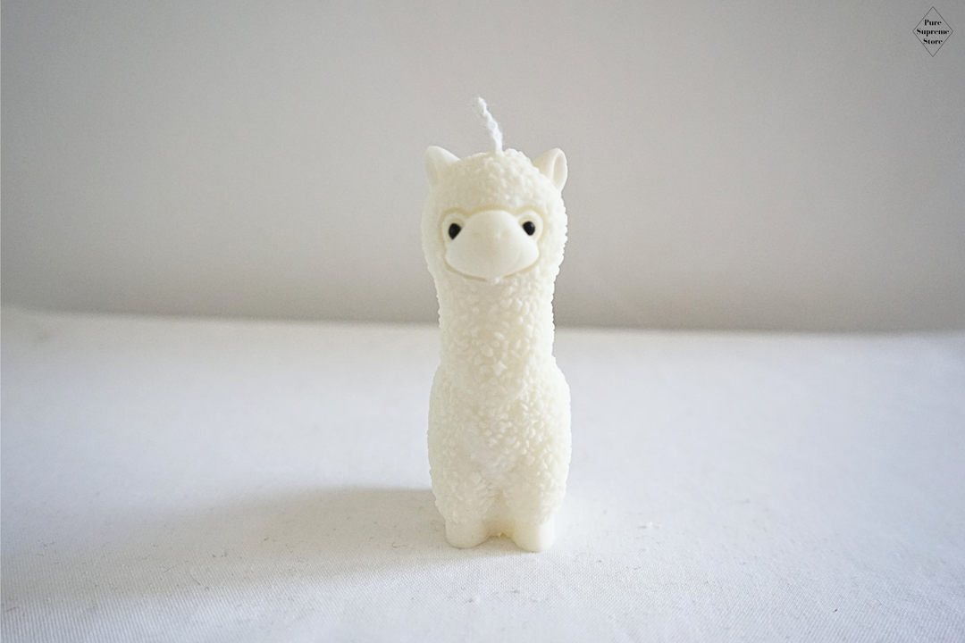 Decoratie kaars alpaca wit | Handgemaakt
