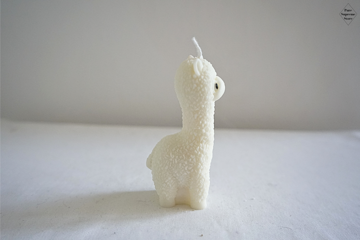 Decoratie kaars alpaca wit | Handgemaakt