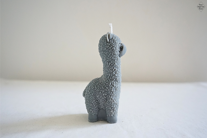 Decoratie kaars alpaca grijs | Handgemaakt
