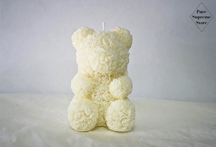 Decoratie kaars T` Beertje wit | Handgemaakt