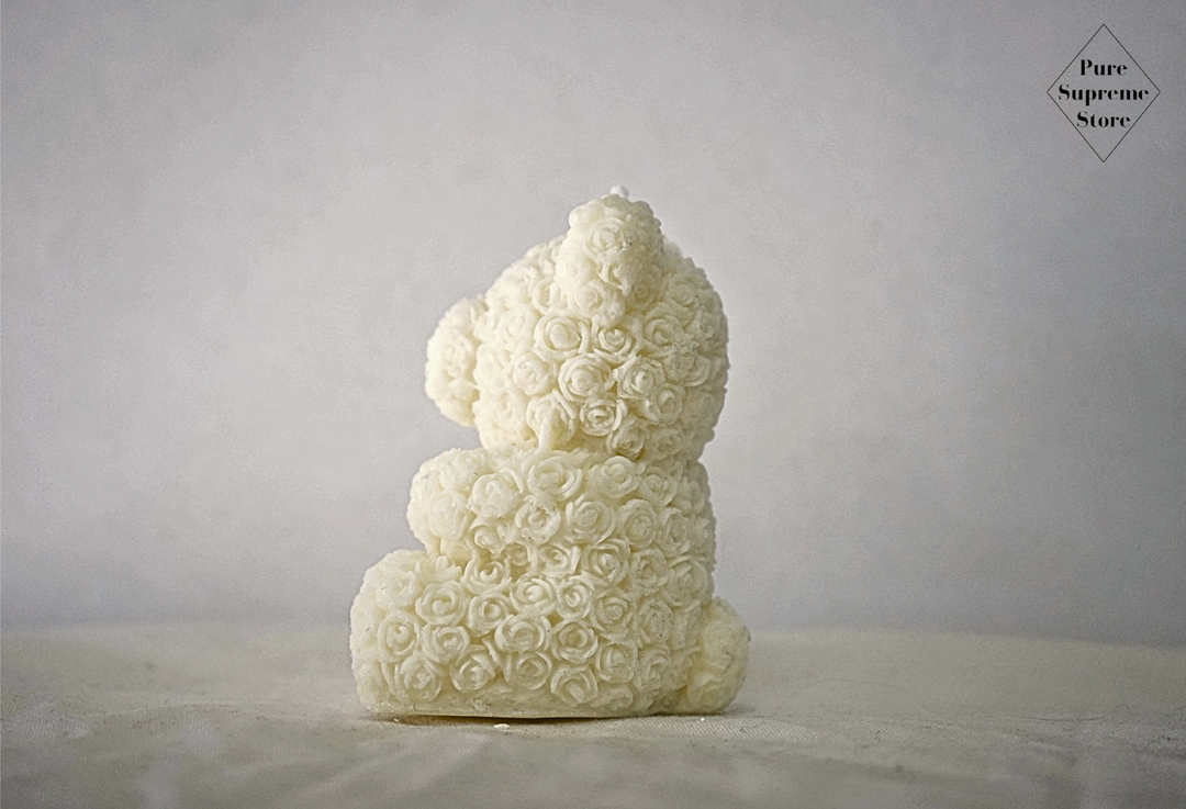 Decoratie kaars T` Beertje wit | Handgemaakt