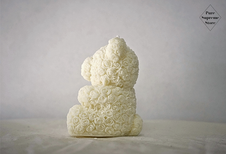 Decoratie kaars T` Beertje wit | Handgemaakt