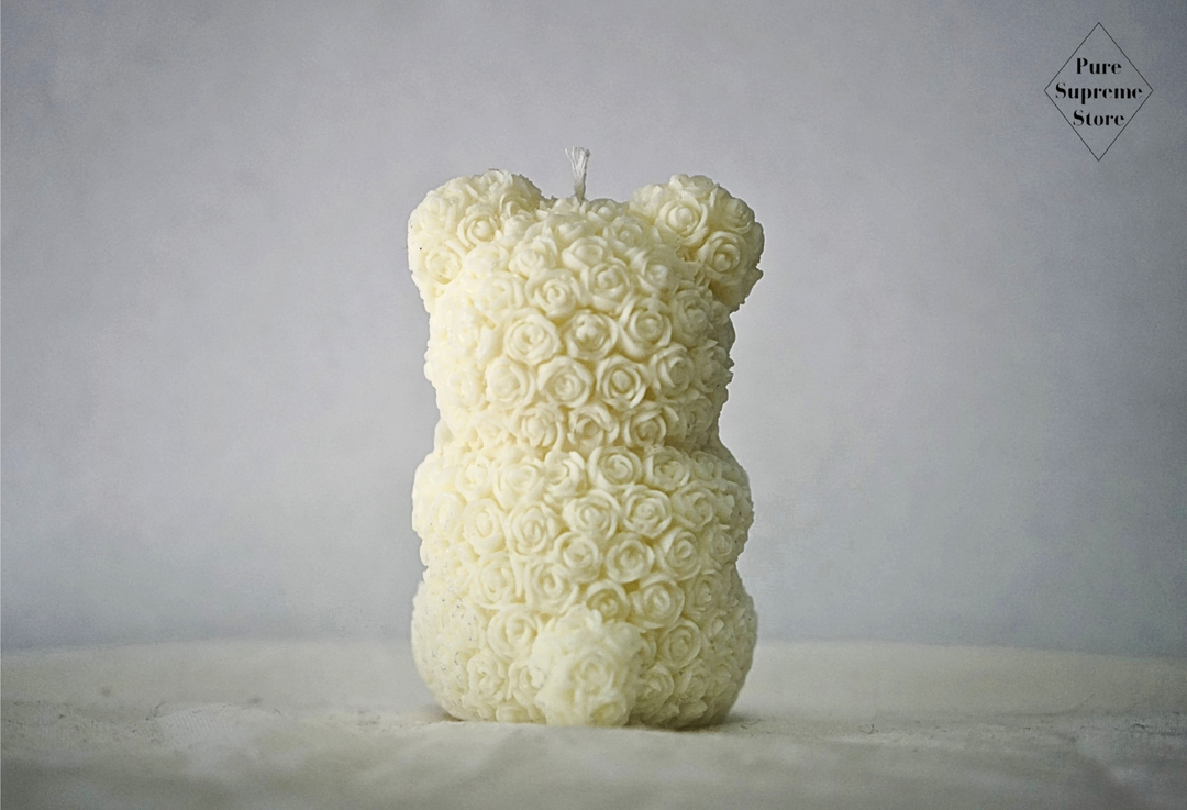 Decoratie kaars T` Beertje wit | Handgemaakt