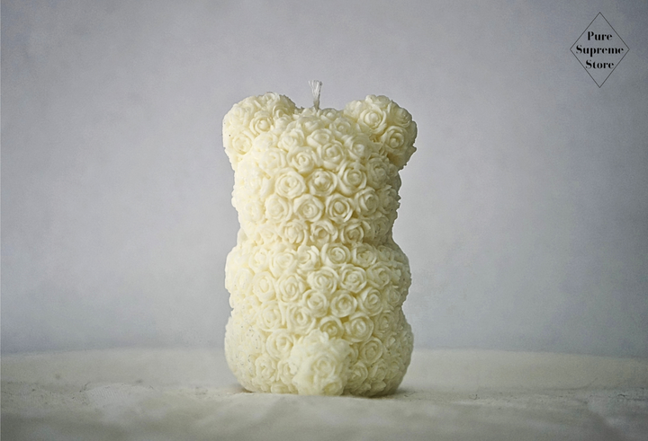 Decoratie kaars T` Beertje wit | Handgemaakt