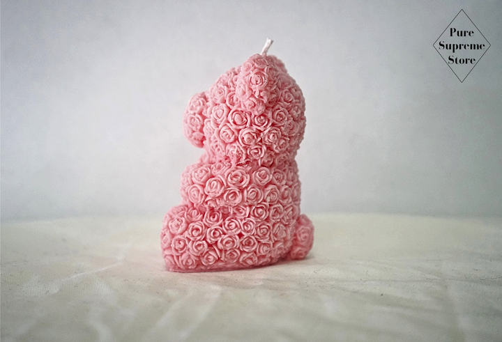 Decoratie kaars T´ beertje roze | Handgemaakt