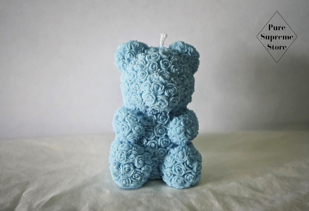 Decoratie kaars T´ Beertje blauw | Handgemaakt