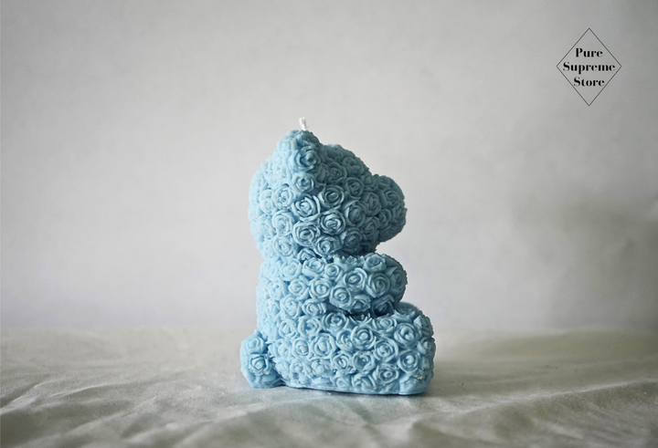 Decoratie kaars T´ Beertje blauw | Handgemaakt